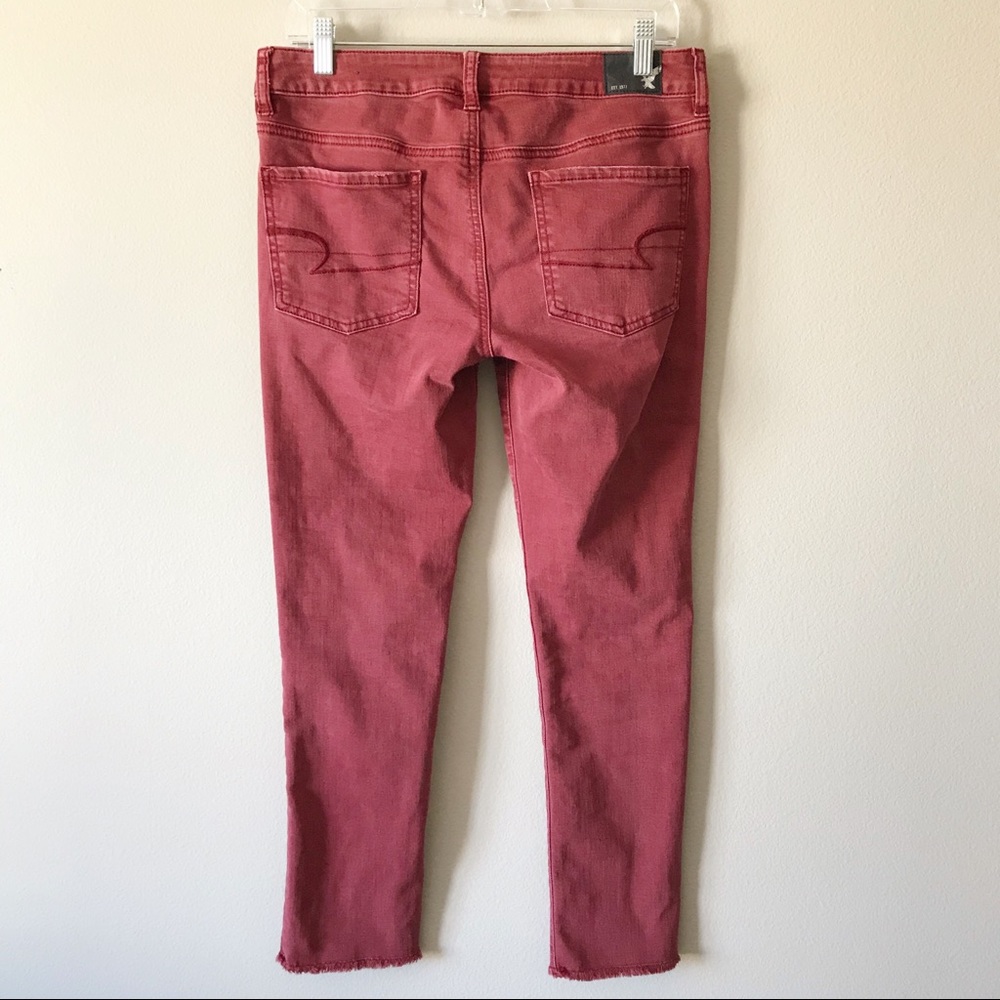 American Eagle Jegging Crop Super Stretch Red 8 - Picture 4 of 7
